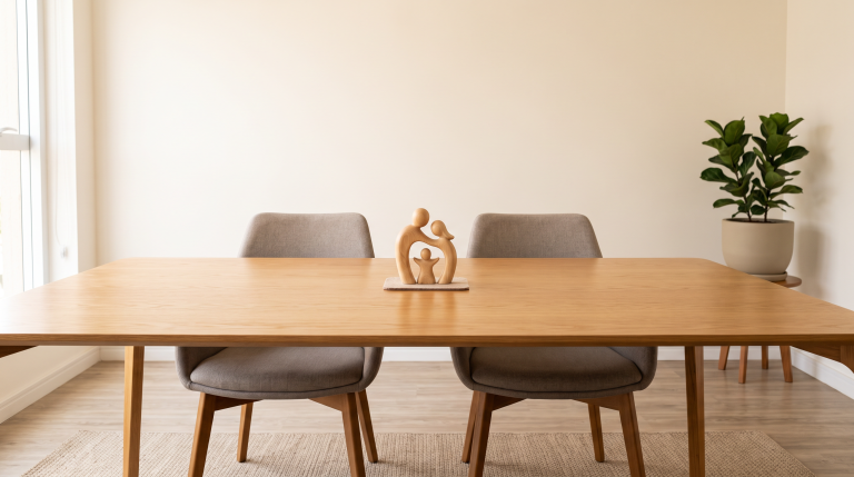 Sala de reunião organizada para orientação sobre advogado para guarda de filhos