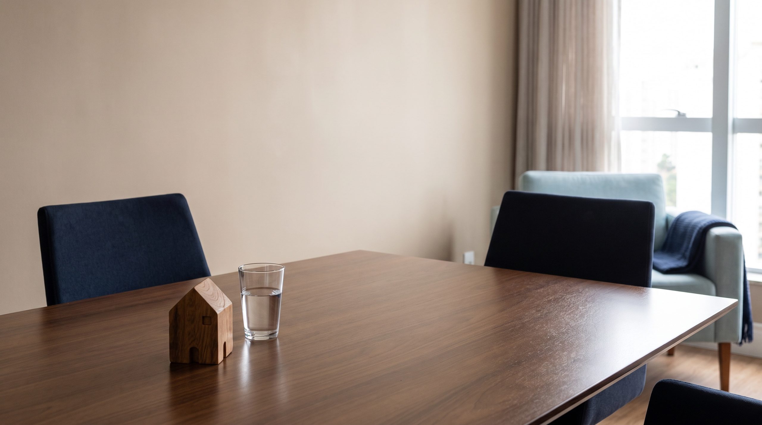 Mesa de reunião para análise de inventário extrajudicial e partilha de bens.