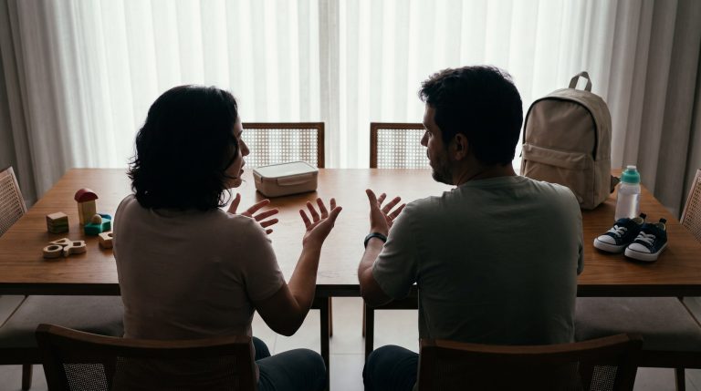 Família organizando rotina de criança em contexto de pensão alimentícia